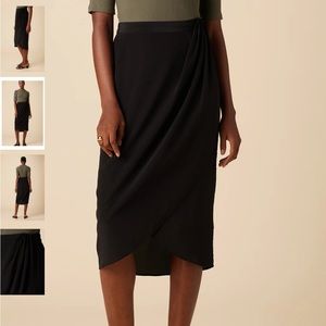Amour Vert black tulip hem silk skirt